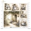 Myszki, sielanka, akwarela, retro, las, natura*Mice, idyll, watercolour, retro, forest, nature*Mäuse, Idylle, Aquarell, Retro, Wald, Natur*Ratones, idilio, acuarela, retro, bosque, naturaleza
